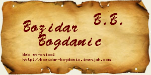 Božidar Bogdanić vizit kartica